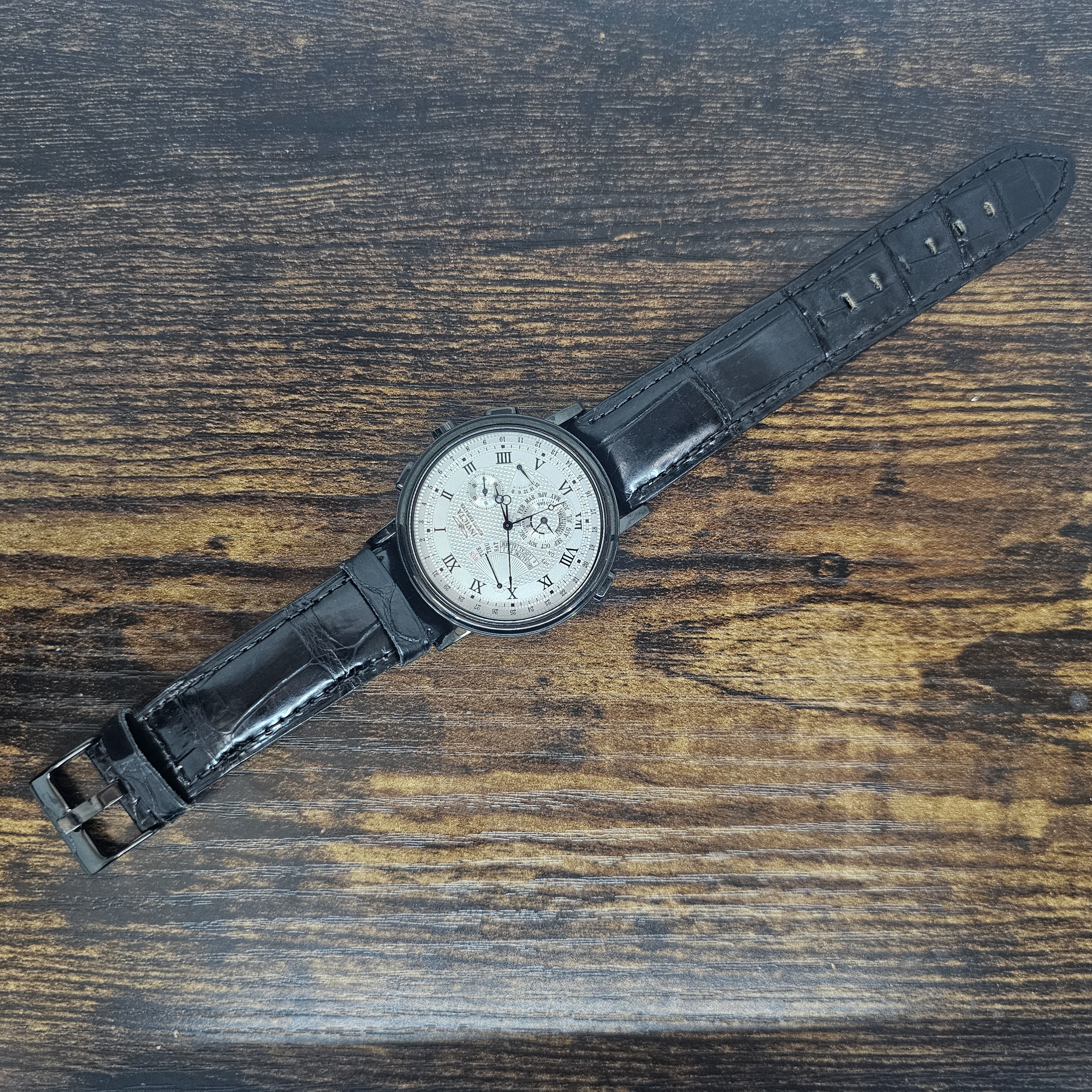 Black Leather Strap Watch